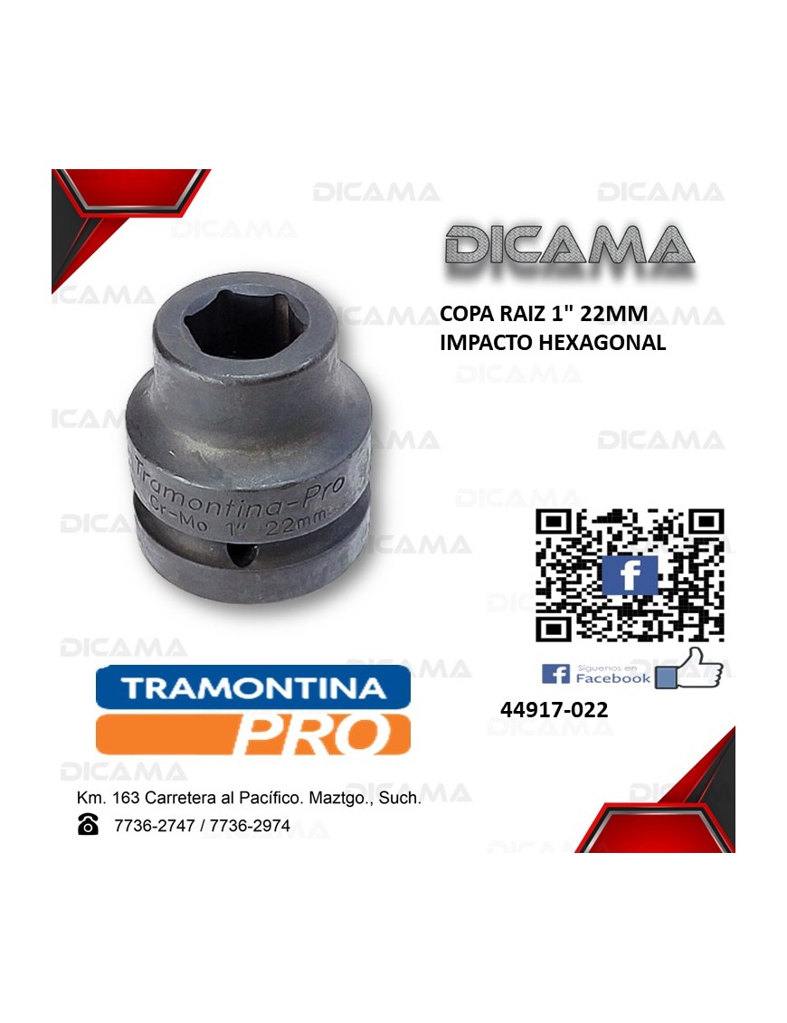 COPA RAIZ 1" 22MM IMPACTO HEXAGONAL