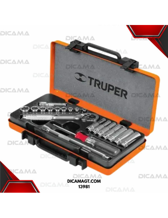COPAS JUEGO RAIZ 1/4 20 PZAS 4-12 MM TRUPER 13981