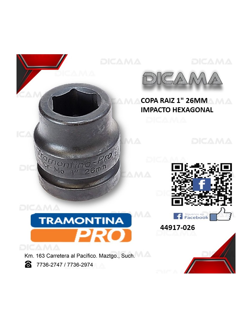 COPA RAIZ 1" 26MM IMPACTO HEXAGONAL