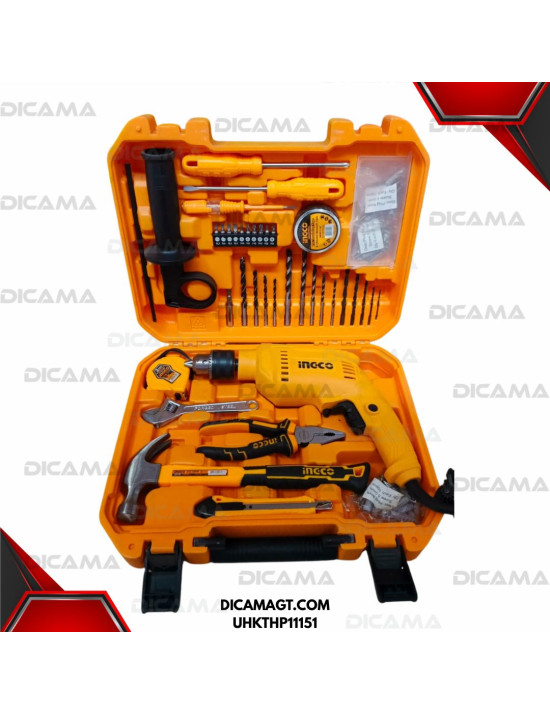 CAJA CON HERRAMIENTAS 115 PZAS INCLUYE BARRENO INGCO UHKTHP11151