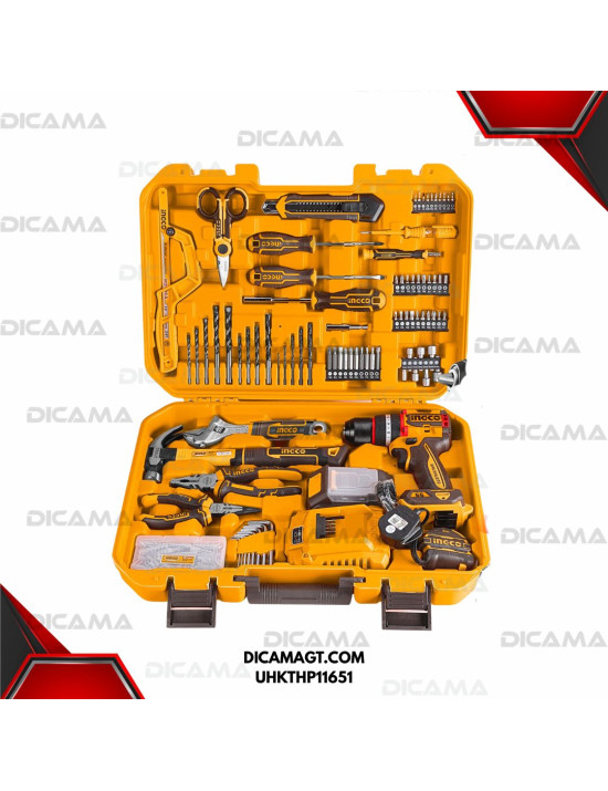 CAJA CON HERRAMIENTAS 165 PZAS INCLUYE BARRENO INGCO UHKTHP11651