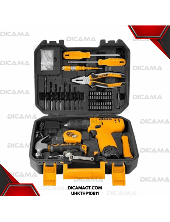 CAJA CON HERRAMIENTAS 81 PZAS INCLUYE BARRENO 12V INGCO UHKTHP10811