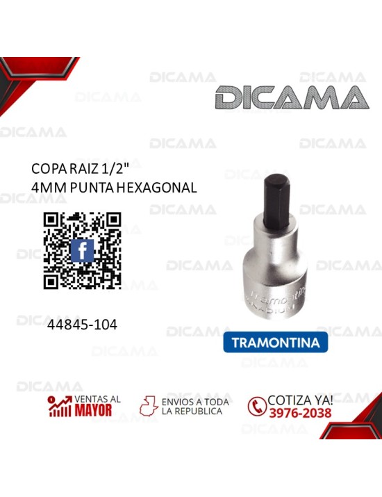 COPA RAIZ 1/2" 4MM PUNTA HEXAGONAL