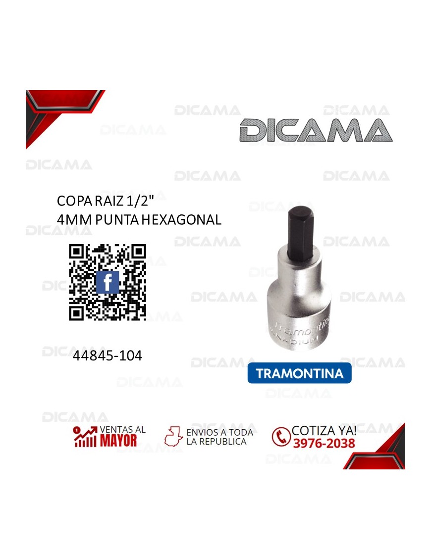 COPA RAIZ 1/2" 4MM PUNTA HEXAGONAL
