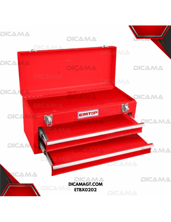CAJA HERRAMIENTA METAL CON 2 GABETAS EMTOP ETBX0202