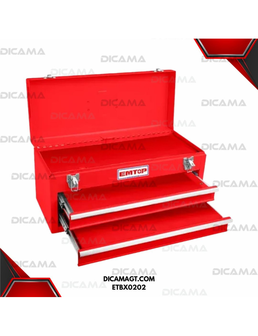 CAJA HERRAMIENTA METAL CON 2 GABETAS EMTOP ETBX0202