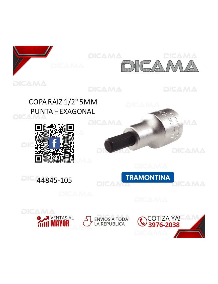 COPA RAIZ 1/2" 5MM PUNTA HEXAGONAL