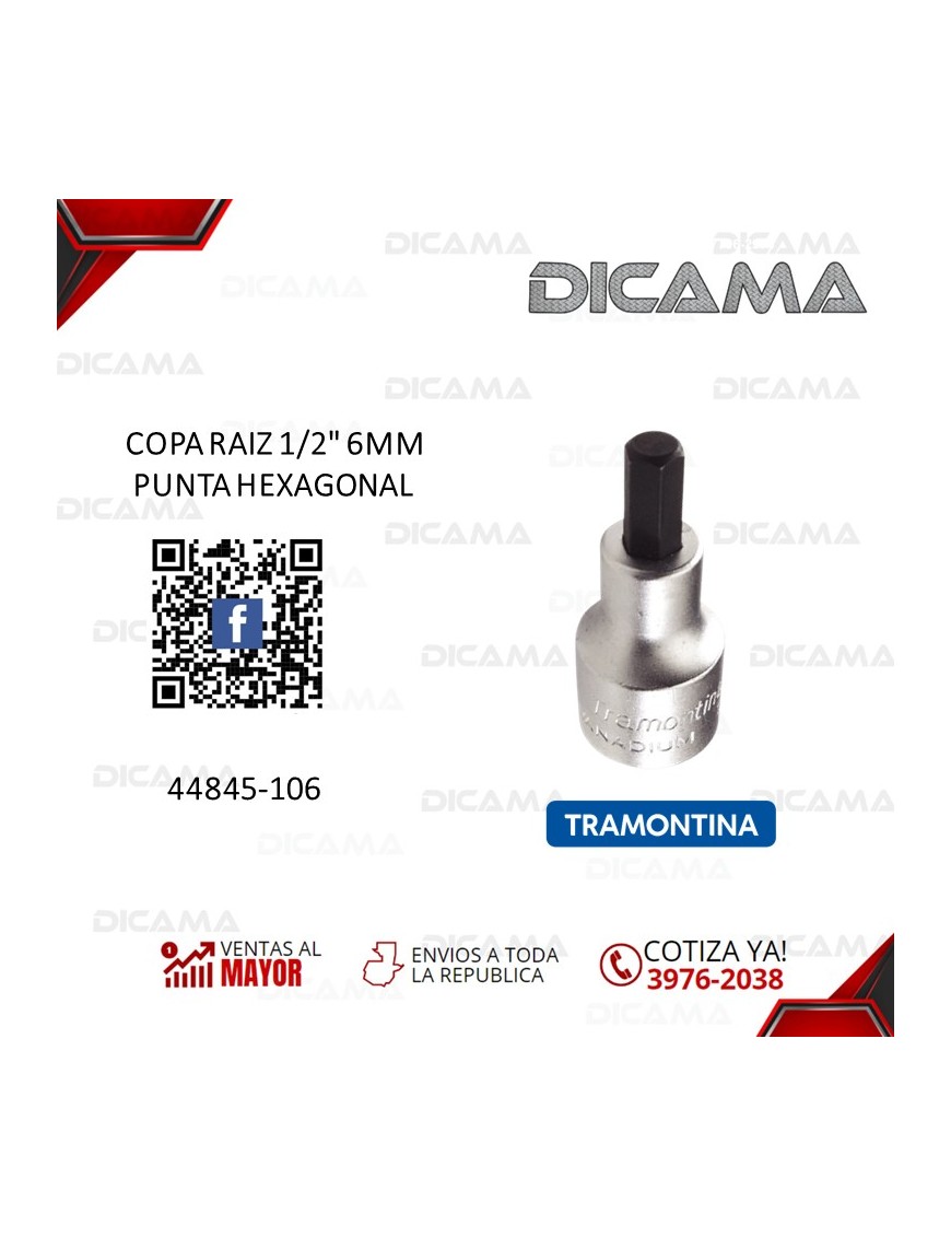 COPA RAIZ 1/2" 6MM PUNTA HEXAGONAL