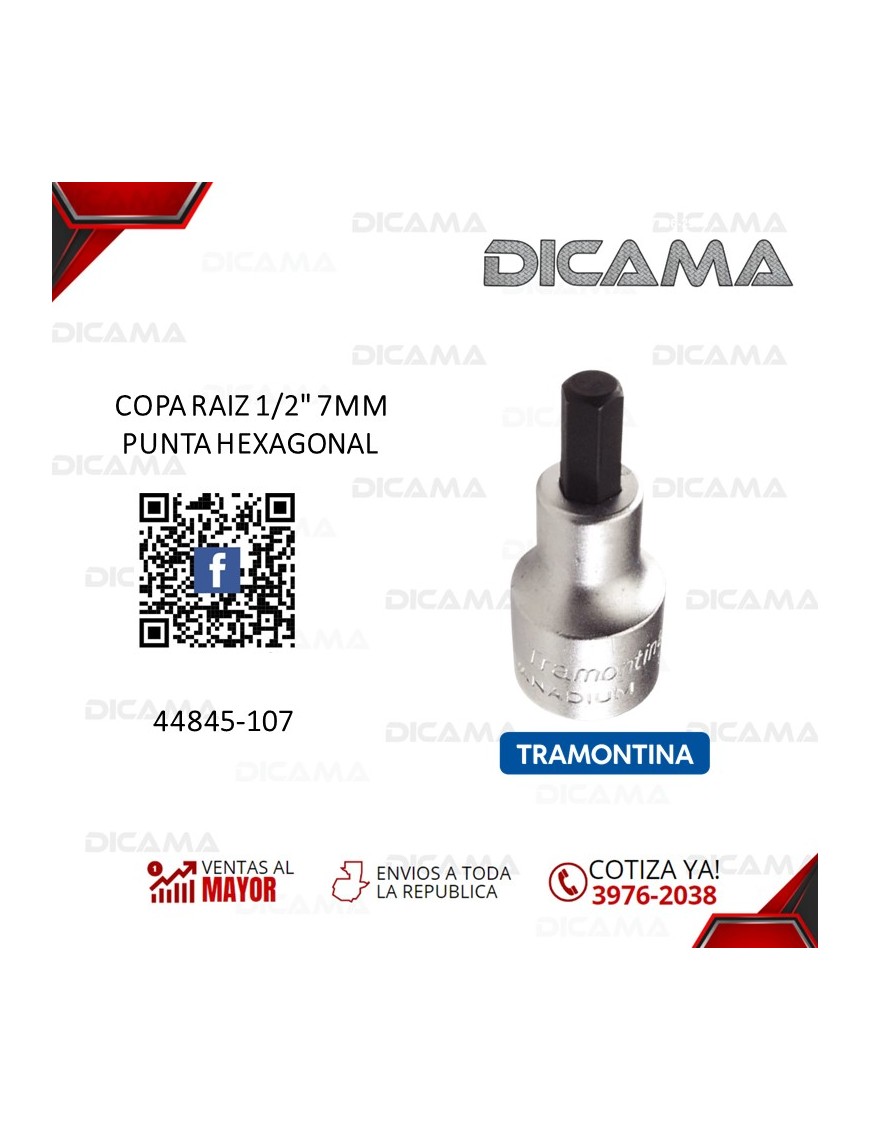 COPA RAIZ 1/2" 7MM PUNTA HEXAGONAL