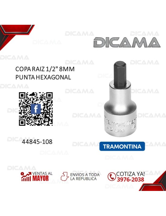 COPA RAIZ 1/2" 8MM PUNTA HEXAGONAL