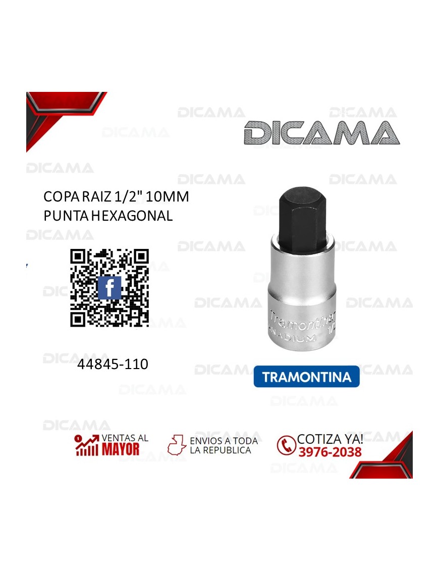 COPA RAIZ 1/2" 10MM PUNTA HEXAGONAL