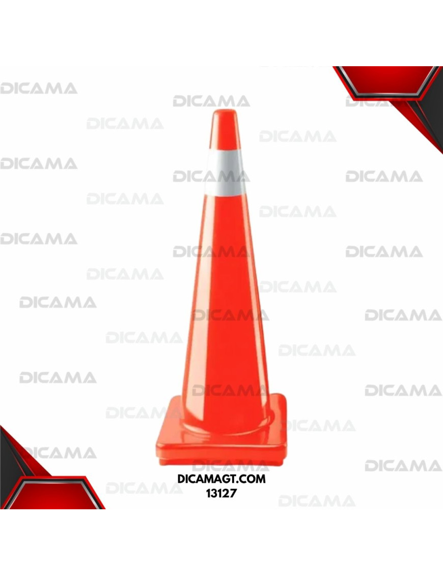 CONO DE PRECAUCION 90CMS C/REFLECTIVO 36 PESO 3.7 KILOS TRUPER 13127