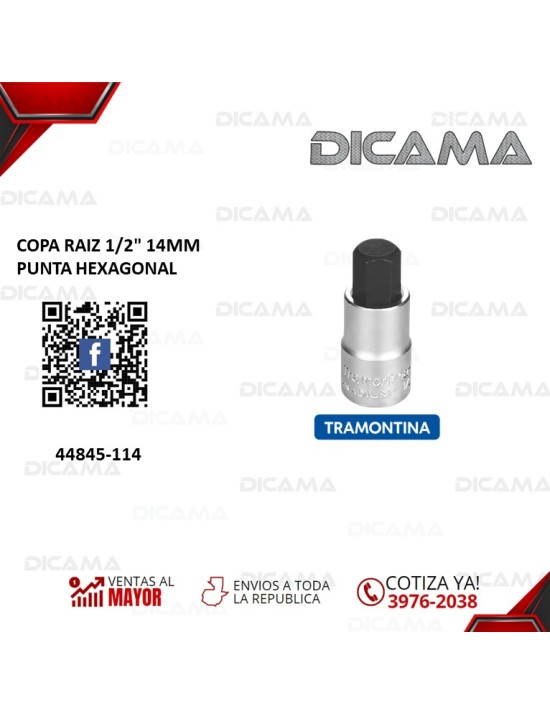 COPA RAIZ 1/2" 14MM PUNTA HEXAGONAL