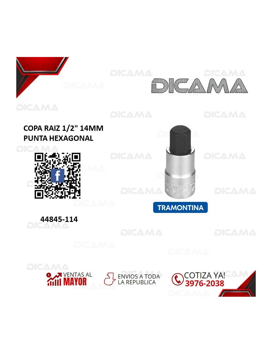 COPA RAIZ 1/2" 14MM PUNTA HEXAGONAL