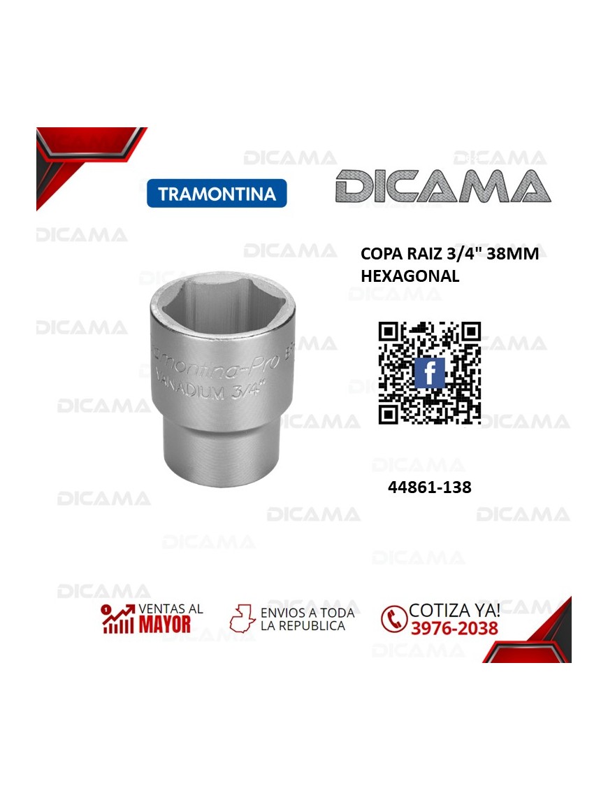 COPA RAIZ 3/4" 38MM HEXAGONAL