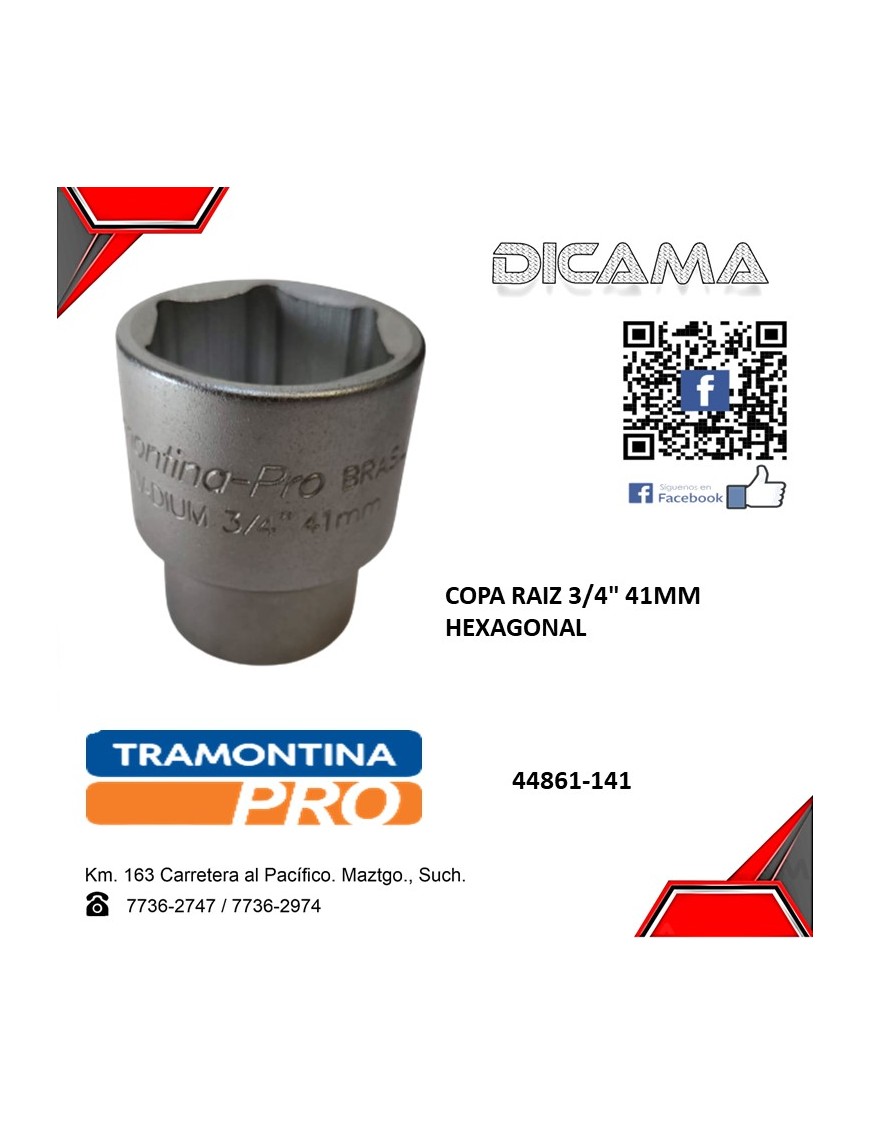 COPA RAIZ 3/4" 41MM HEXAGONAL