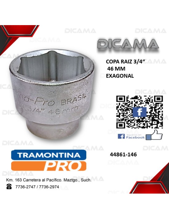 COPA RAIZ 3/4" 46MM HEXAGONAL
