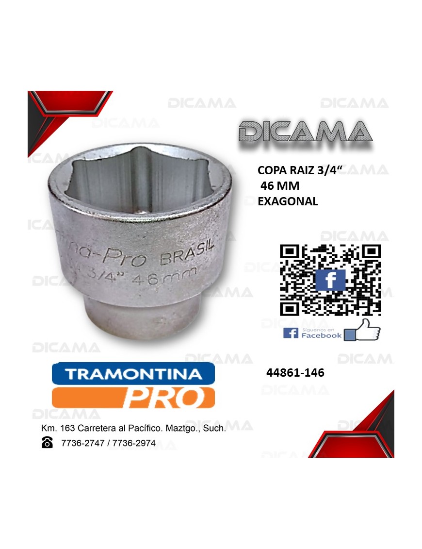 COPA RAIZ 3/4" 46MM HEXAGONAL