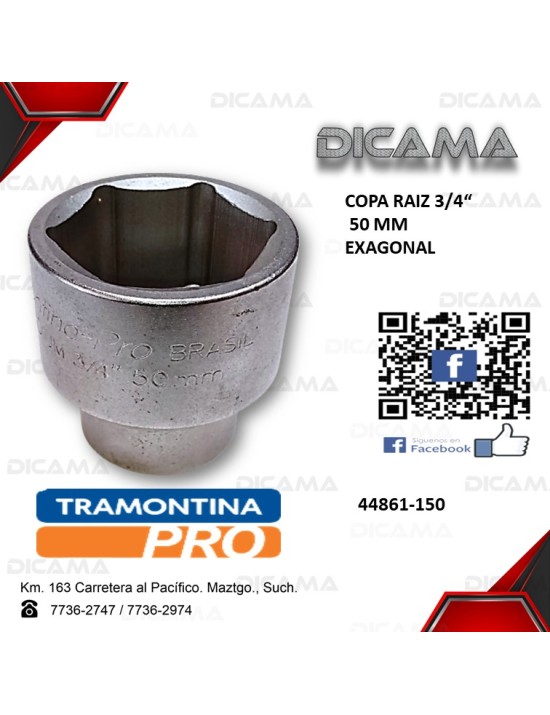 COPA RAIZ 3/4" 50MM HEXAGONAL