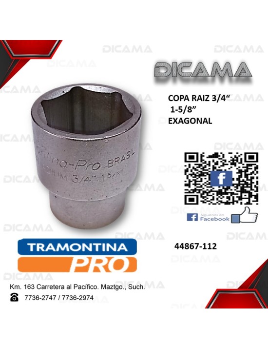 COPA RAIZ 3/4" 1.5/8" AM HEXAGONAL