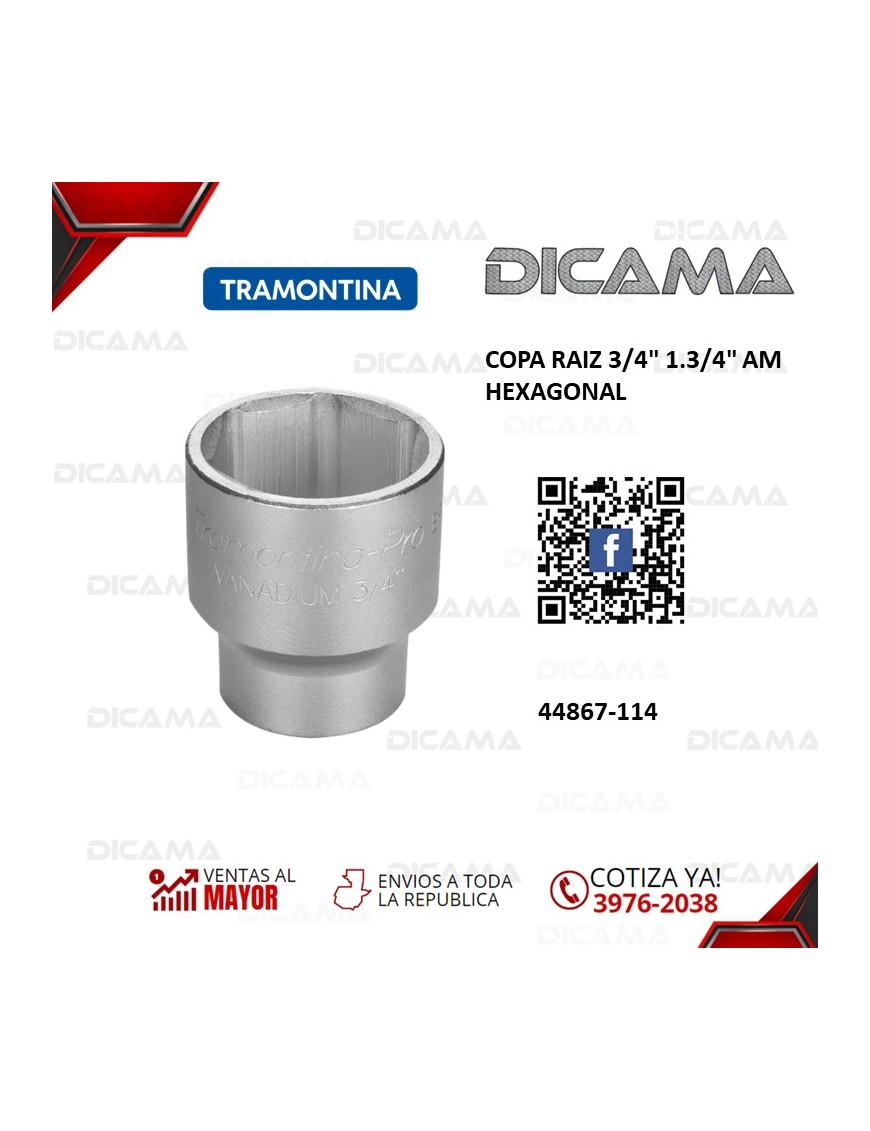 COPA RAIZ 3/4" 1.3/4" AM HEXAGONAL