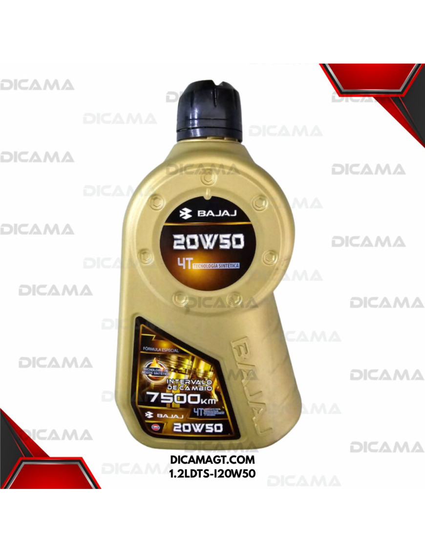 ACEITE LITRO 1.2 20W50 DTS-I 7,500 KMS SINTETICO BAJAJ 1.2LDTS-I20W50/CAJA-10