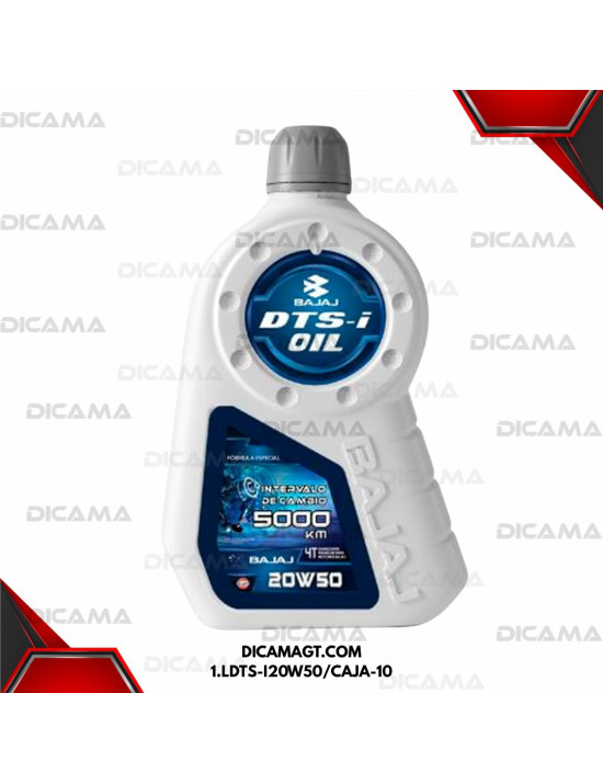 ACEITE LITRO 20W50 DTS-I 2R 5,000 KMS BAJAJ 1.LDTS-I20W50/CAJA-10