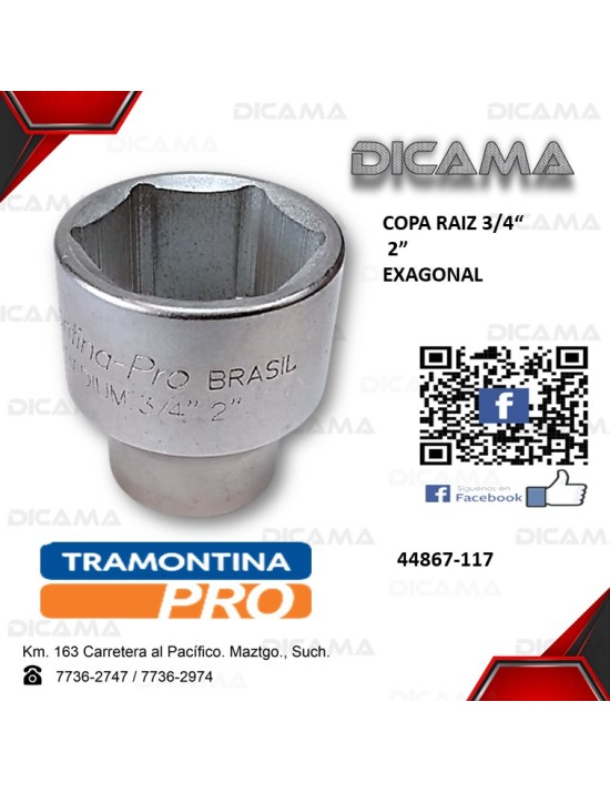 COPA RAIZ 3/4" 2" AM HEXAGONAL