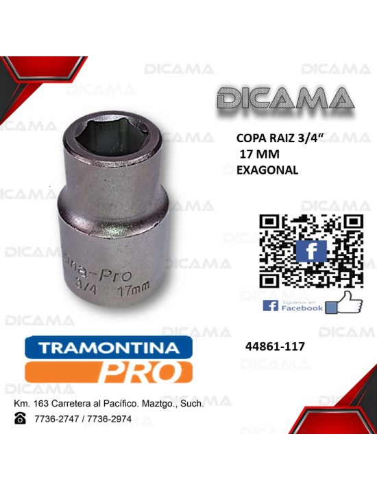 COPA RAIZ 3/4" 17MM HEXAGONAL