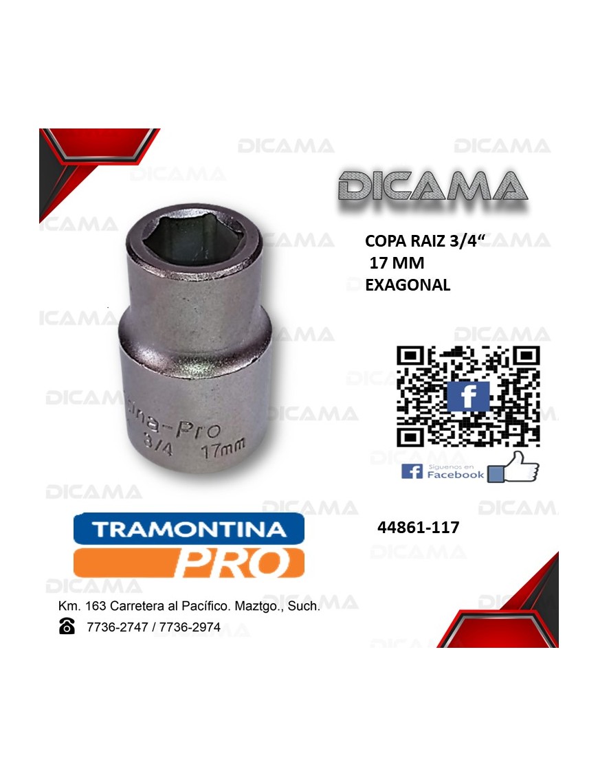 COPA RAIZ 3/4" 17MM HEXAGONAL