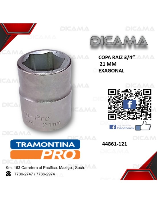 COPA RAIZ 3/4" 21MM HEXAGONAL