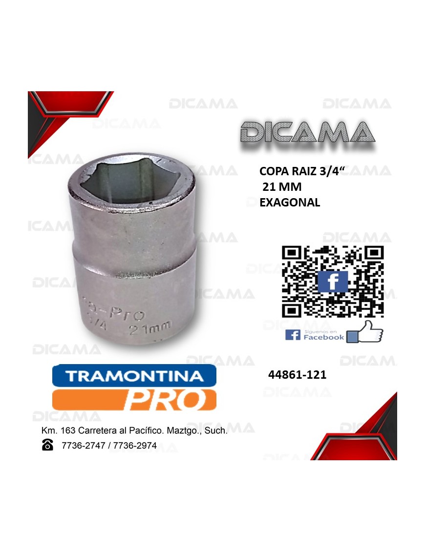 COPA RAIZ 3/4" 21MM HEXAGONAL