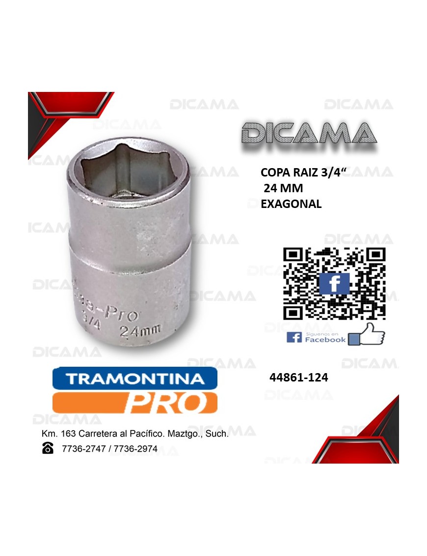COPA RAIZ 3/4" 24MM HEXAGONAL