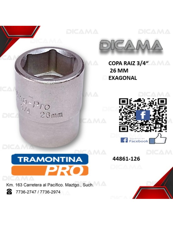 COPA RAIZ 3/4" 26MM HEXAGONAL