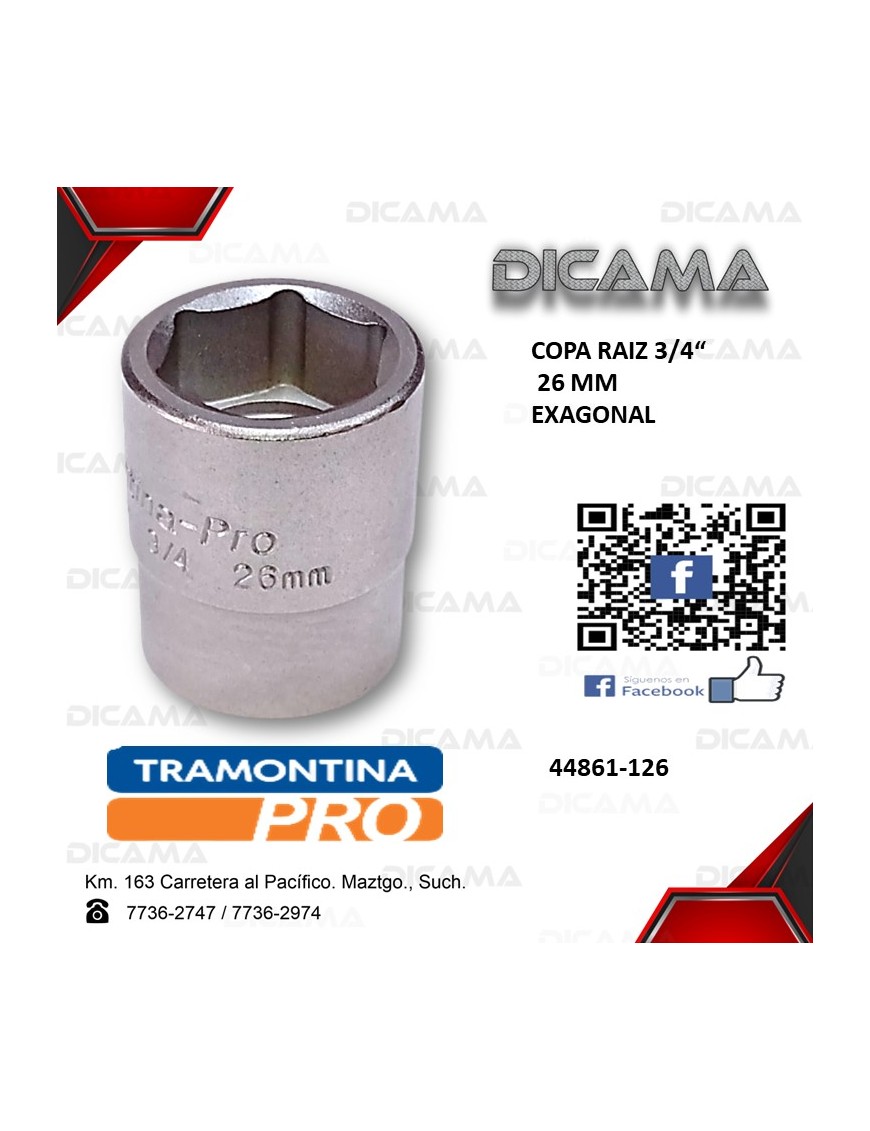 COPA RAIZ 3/4" 26MM HEXAGONAL