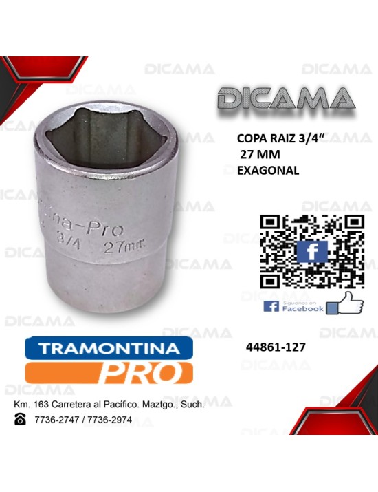 COPA RAIZ 3/4" 27MM HEXAGONAL