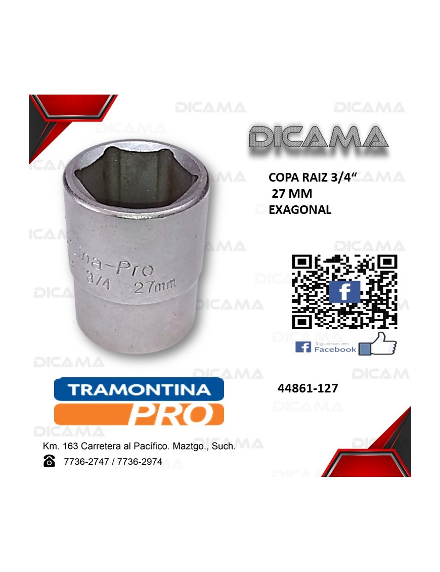 COPA RAIZ 3/4" 27MM HEXAGONAL