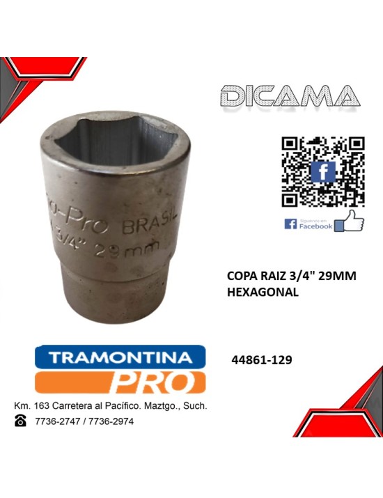 COPA RAIZ 3/4" 29MM HEXAGONAL