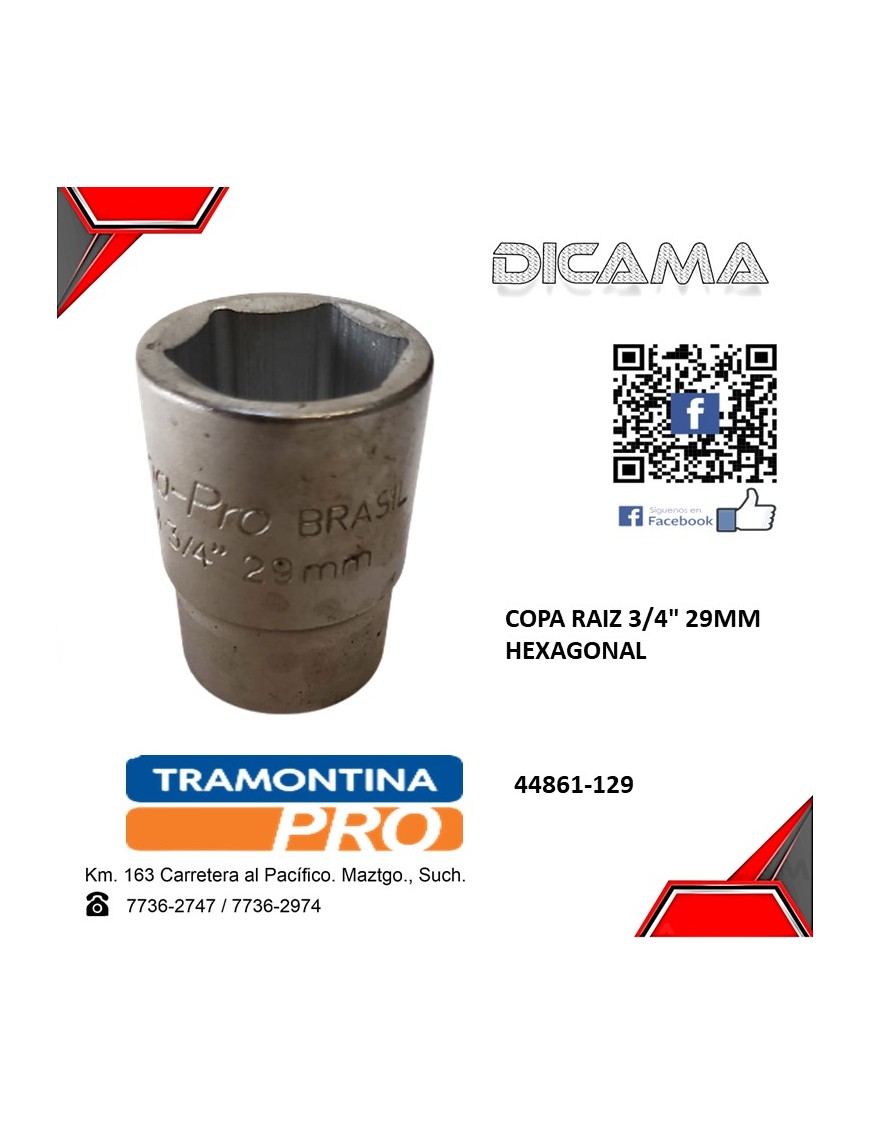 COPA RAIZ 3/4" 29MM HEXAGONAL