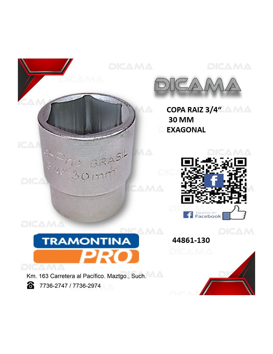COPA RAIZ 3/4" 30MM HEXAGONAL