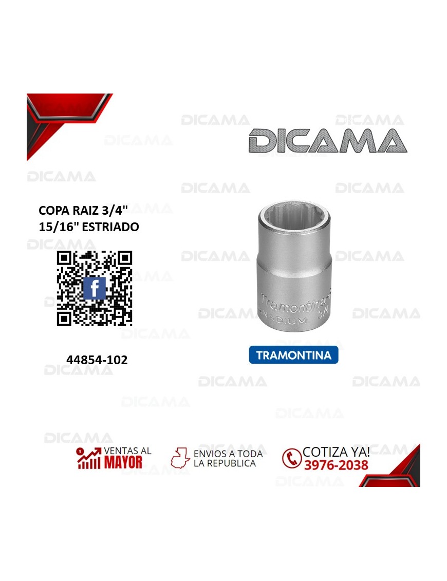 COPA RAIZ 3/4" 15/16" ESTRIADO