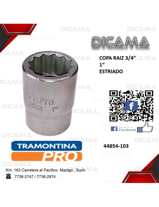 COPA RAIZ 3/4" 1" ESTRIADO