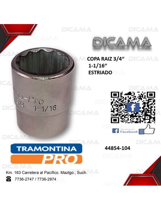 COPA RAIZ 3/4" 1-1/16" ESTRIADO