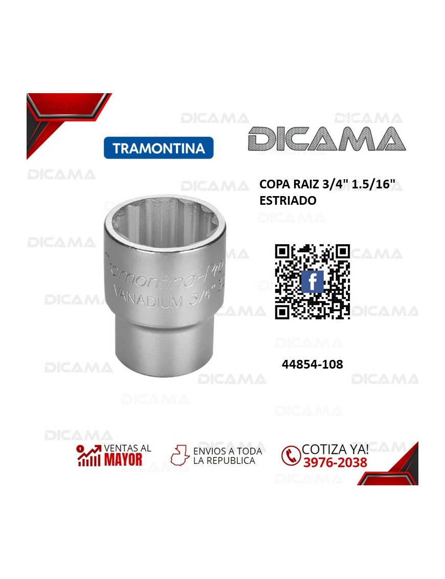 COPA RAIZ 3/4" 1.5/16" ESTRIADO
