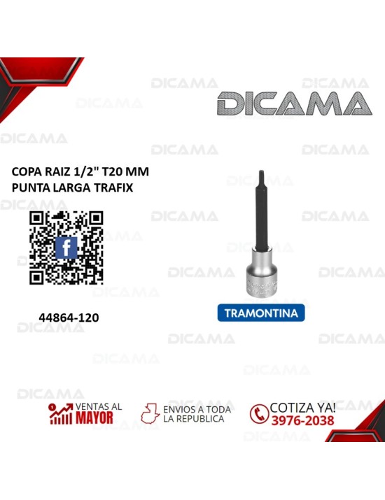 COPA RAIZ 1/2" T20 MM PUNTA LARGA TRAFIX