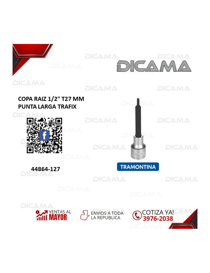 COPA RAIZ 1/2" T27 MM PUNTA LARGA TRAFIX