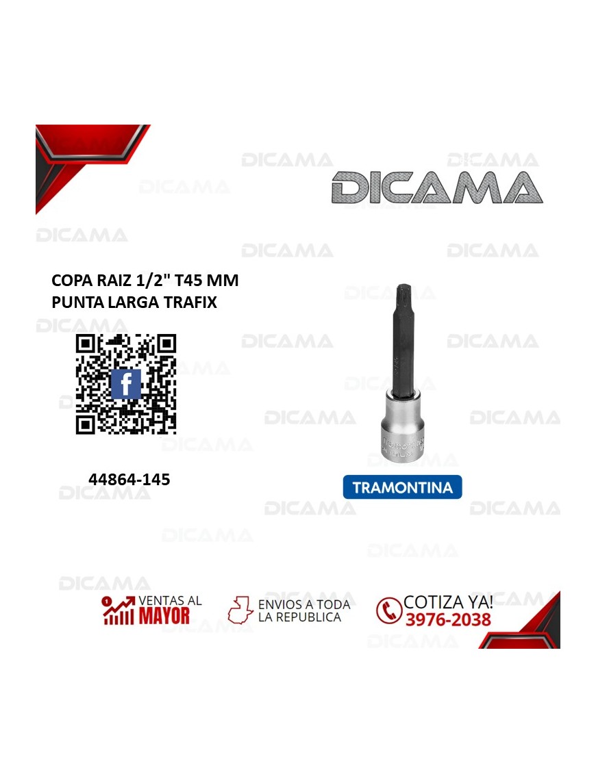 COPA RAIZ 1/2" T45 MM PUNTA LARGA TRAFIX
