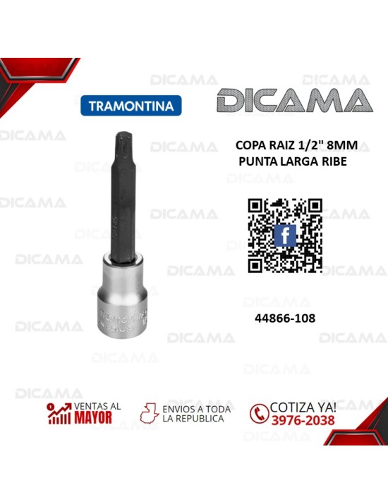 COPA RAIZ 1/2" 8MM PUNTA LARGA RIBE