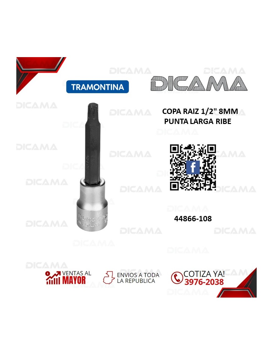 COPA RAIZ 1/2" 8MM PUNTA LARGA RIBE