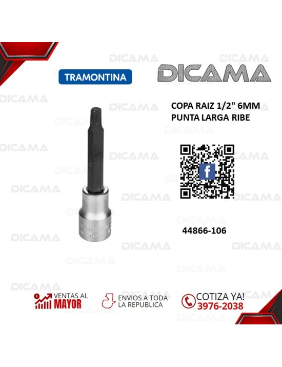 COPA RAIZ 1/2" 6MM PUNTA LARGA RIBE